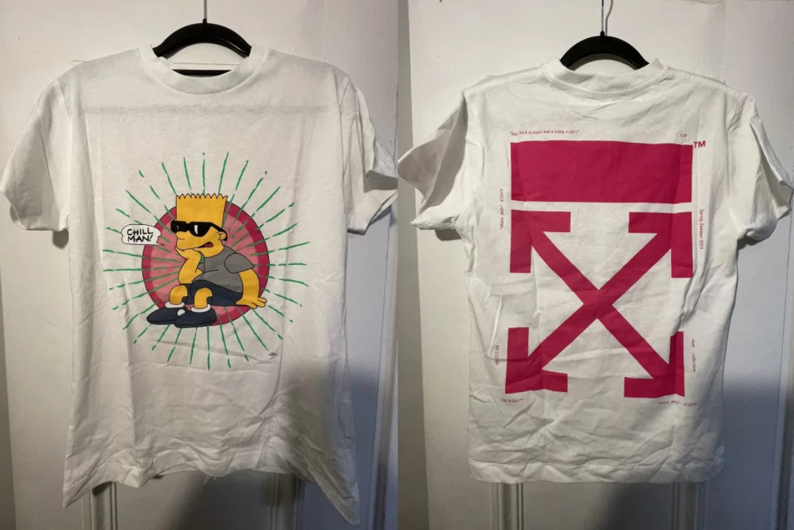 Off-White Virgil Abloh Bart Glasses T-Shirt Reprint Streetwear Tee S-5XL
