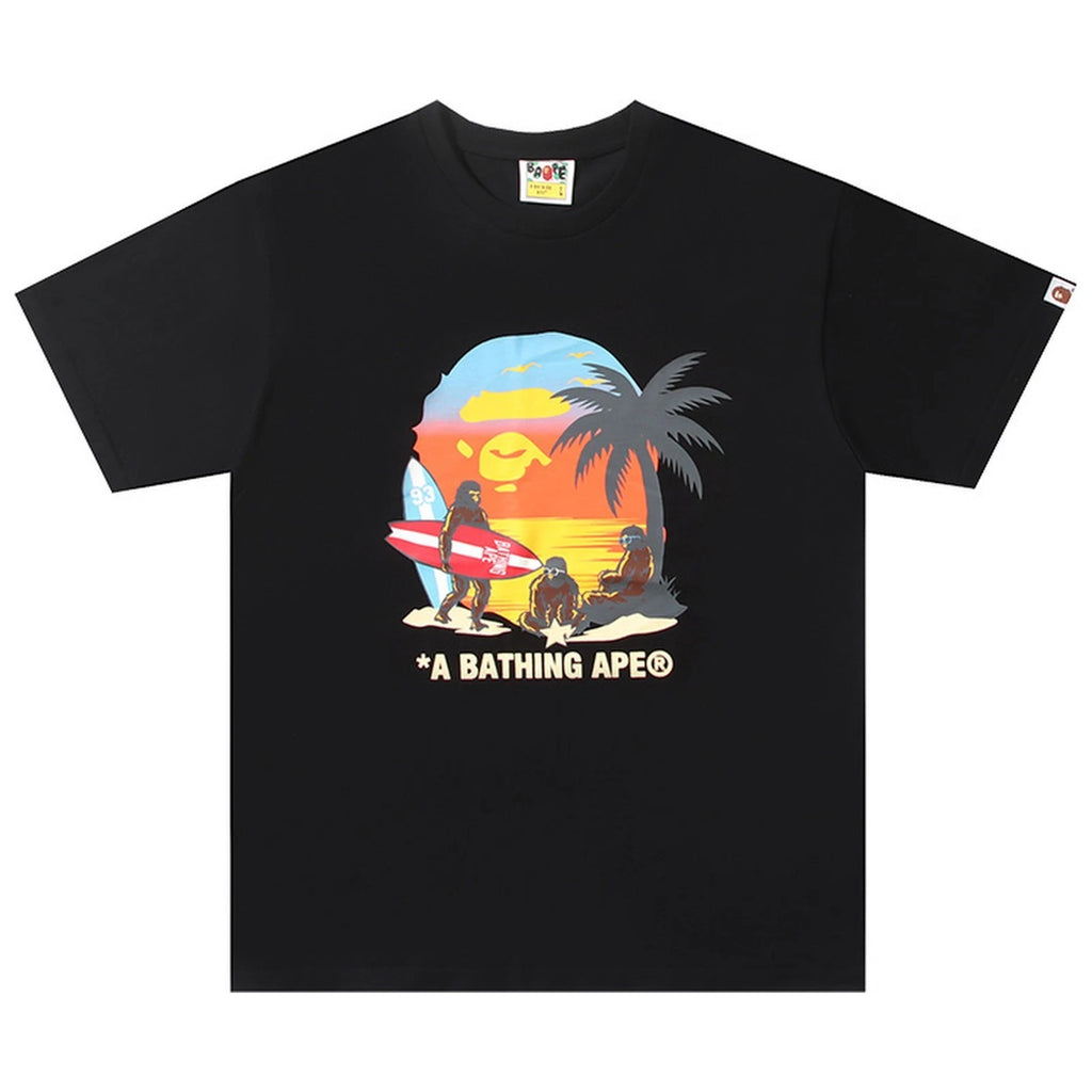 BAPE Sunset Beach Ape Head T-Shirt Black | A Bathing Ape