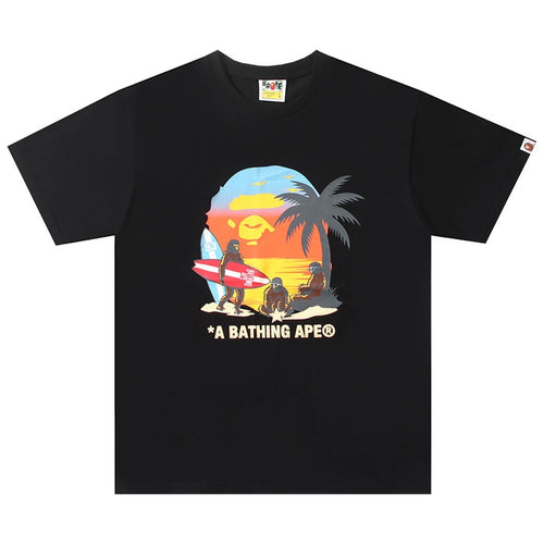 BAPE Sunset Beach Ape Head T-Shirt Black | A Bathing Ape