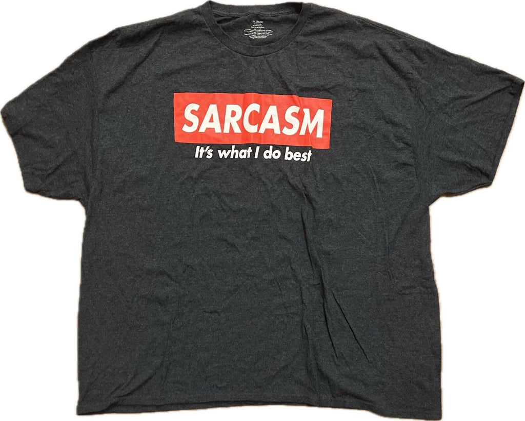 Men Funny Sarcastic T Shirt 3XL Gray Short Sleeve