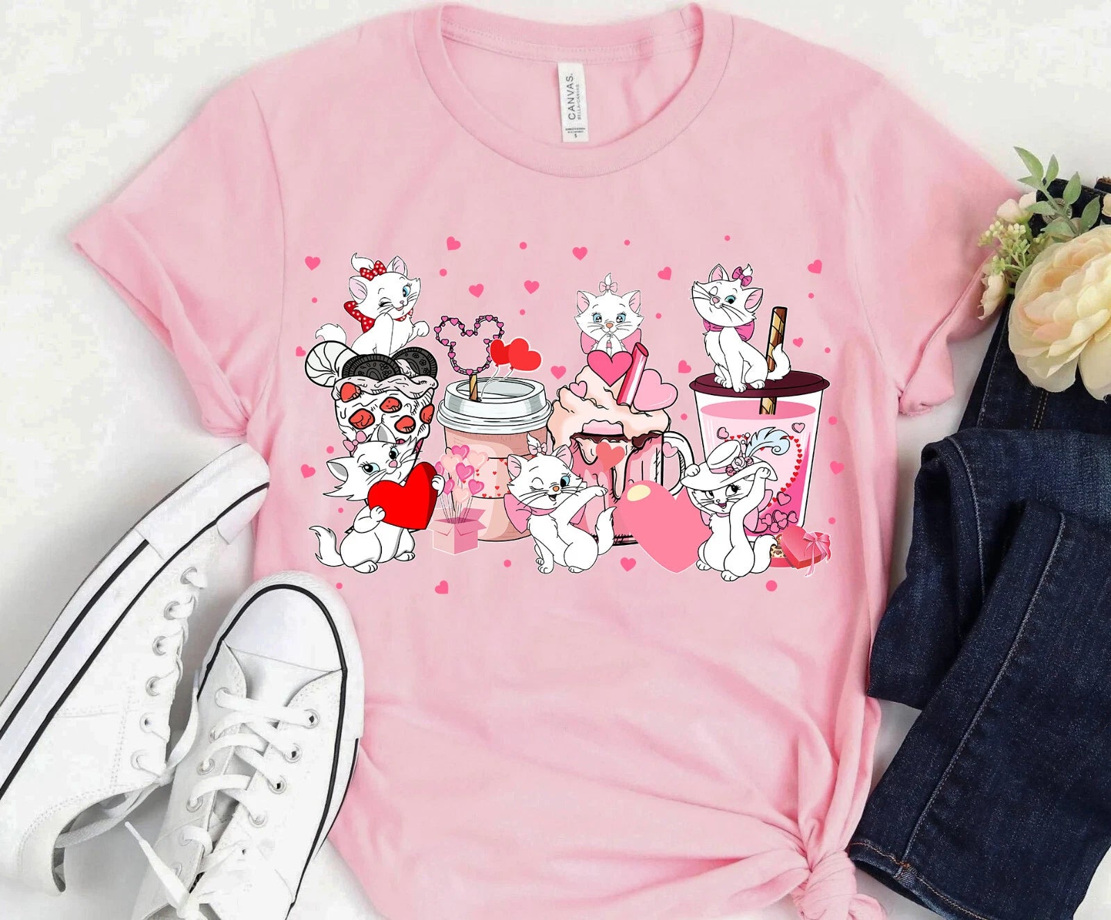 Disney Aristocats Marie Cat Coffee Latte Cup Shirt Unisex Adult Kid Tee 5924637