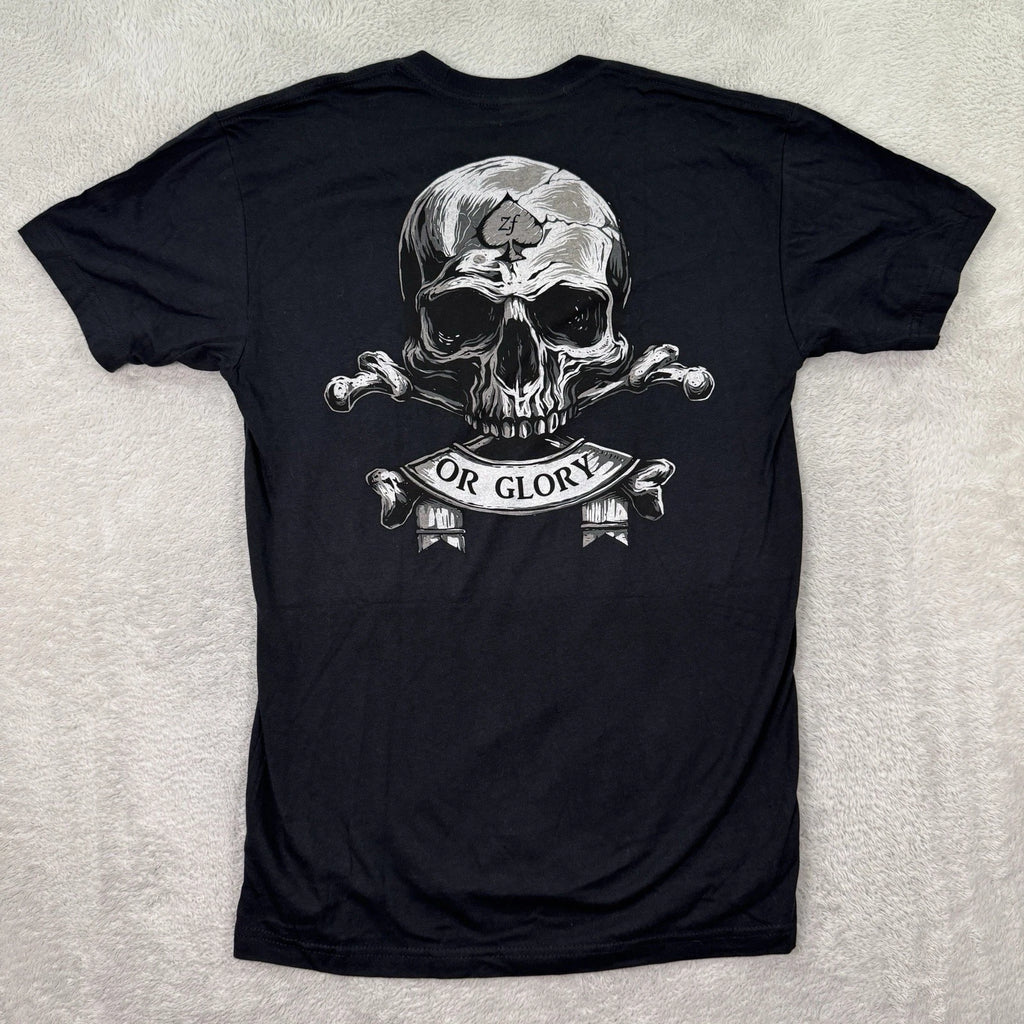 NEW Zero Foxtrot T Shirt Men Small Black Skull Graphic Death Or Glory Crossbones