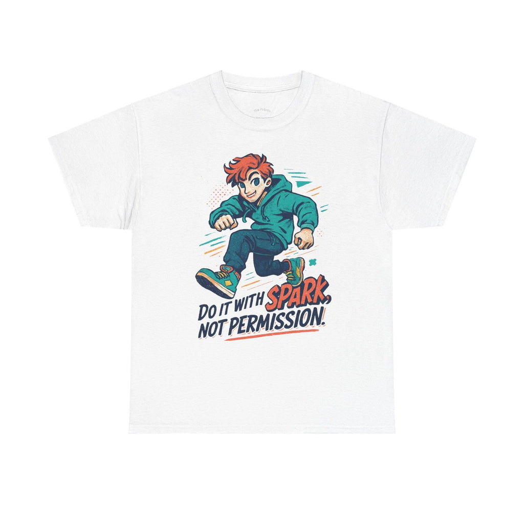 Unisex Tee with Motivational Design - "Do It With Spark, Not Permission"