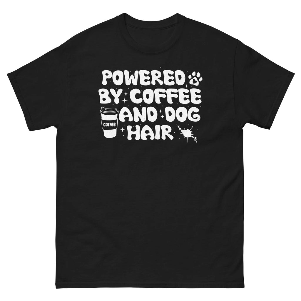 Dog Lover Shirt Powered by Coffee and Dog Hair Funny Gift