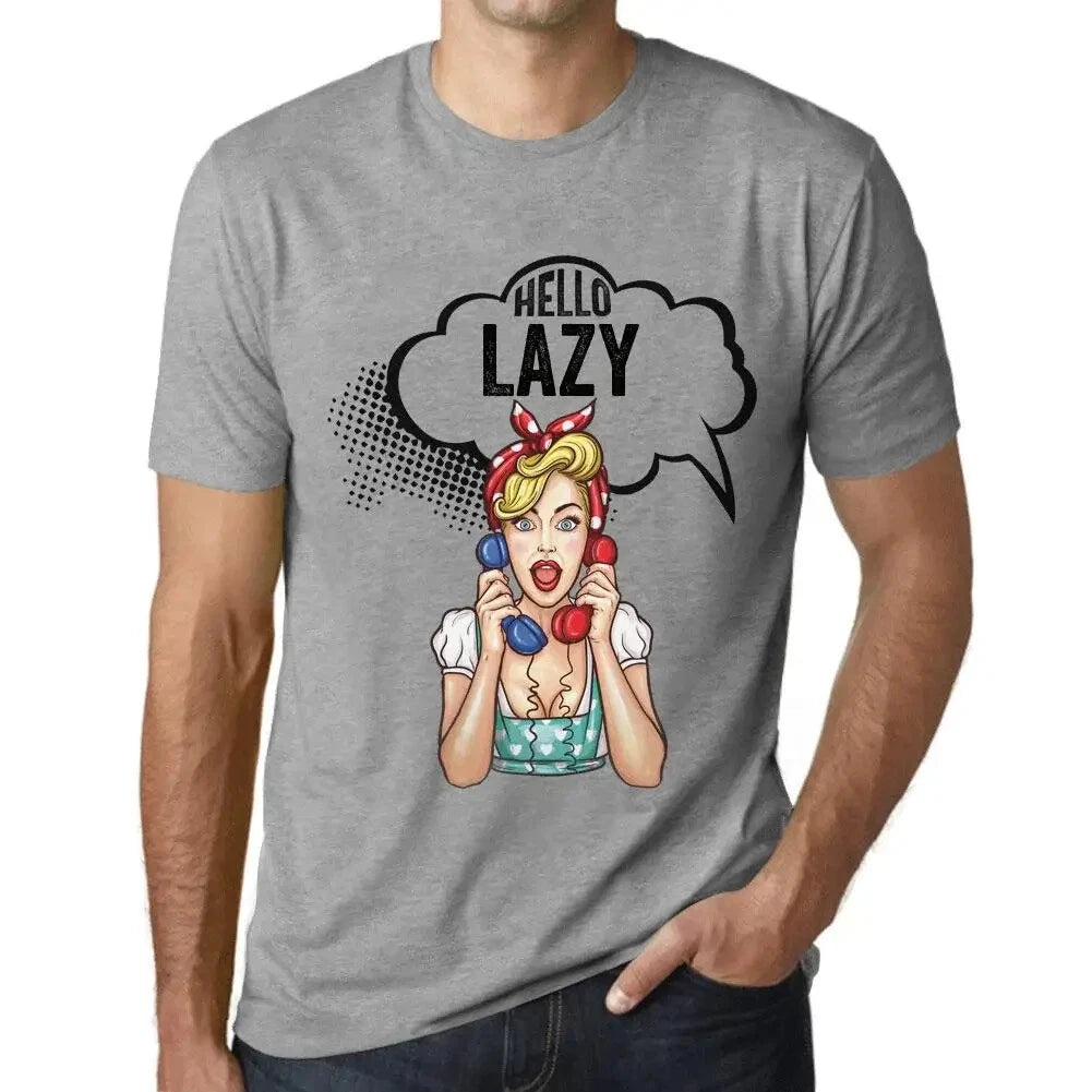 Men's Graphic T-Shirt Hello Lazy Eco-Friendly Limited Edition Short Sleeve