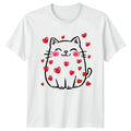 Cute Cat Hearts Animals Cats Mens T-Shirt Womens Tee Graphic Unisex Top