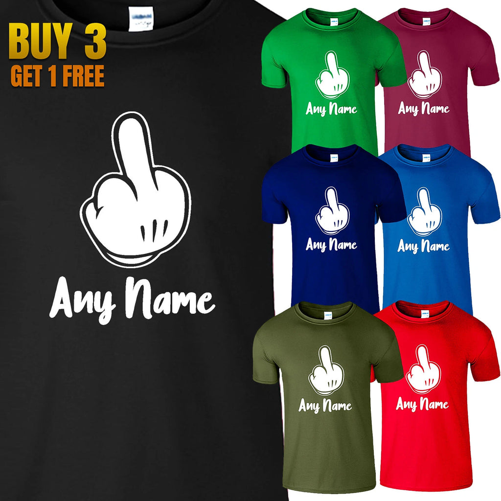 Personalized Finger Customized Name Sarcastic Men's T Shirt New USA Gift S-3XL