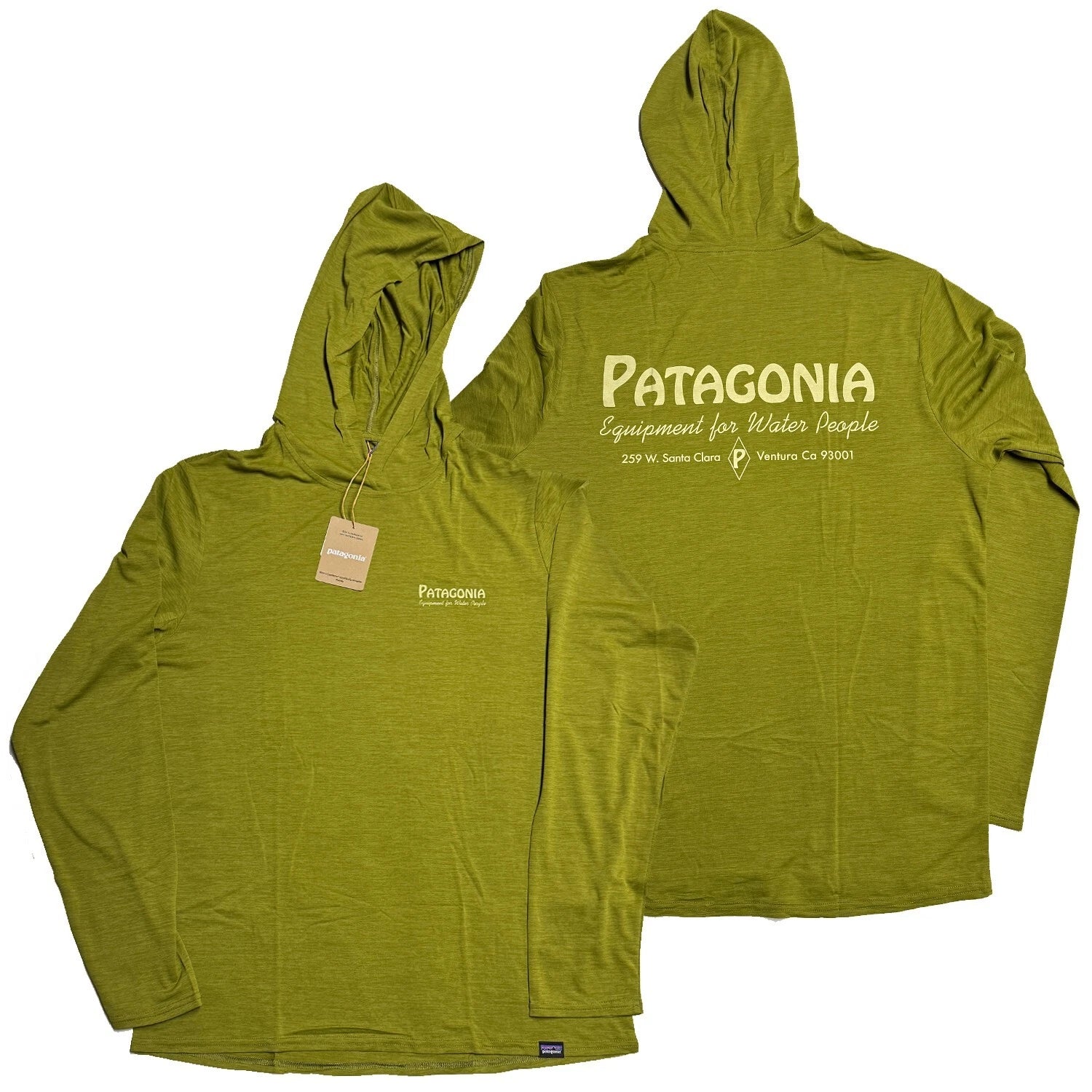 Patagonia Men Capilene Cool Daily Graphic Hoody L/S T-shirt - Banner Graze Green