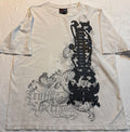 Southpole Tshirt Grunge Graffiti Graphic Tee Sz XL White Black Vintage Y2K