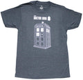 Doctor Who New Adult T-Shirt - Line Drawn Tardis Under Name