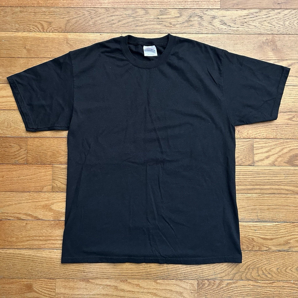Vintage Hanes Black Blank Y2K Heavyweight 50/50 Tee Shirt Medium