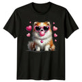 Cute Dog Bubblegum Hearts Animals Dogs Mens T-Shirt Womens Graphic Tee