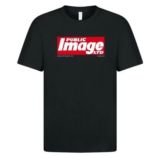 Public Image Limited T Shirt 1144 Tabloid Paper Header Music Post Punk PiL Black
