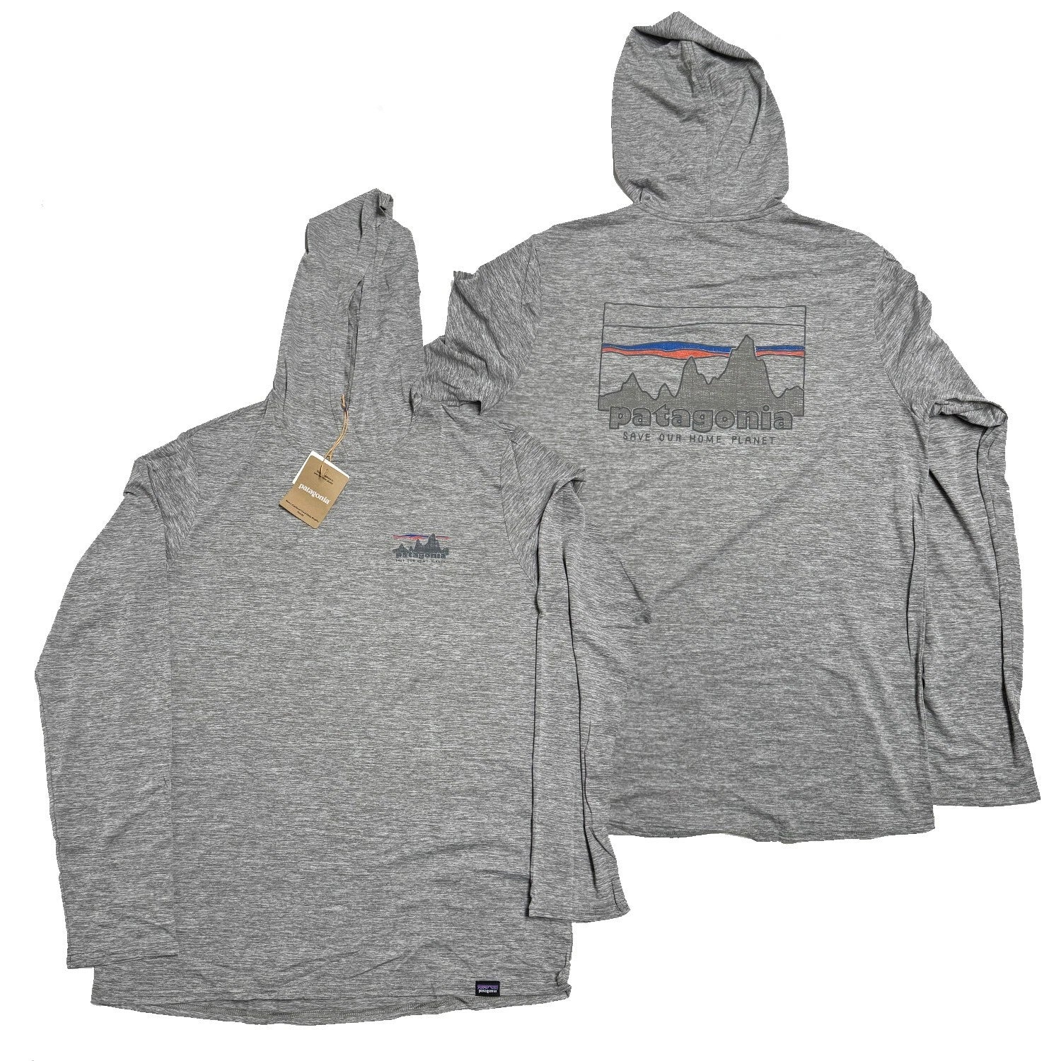 Patagonia Men Capilene Cool Daily Graphic Hoody L/S T-shirt '73 Feather Grey