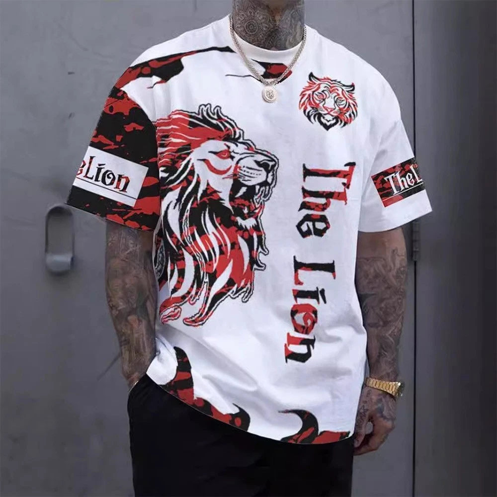 Mens printed polyester tshirt round neck style for vacation home and club use