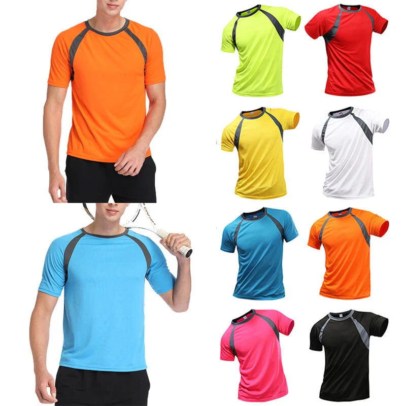 Hi Vis Safety T Shirts High Visibility Fast Drying Work Sports Wear Short US