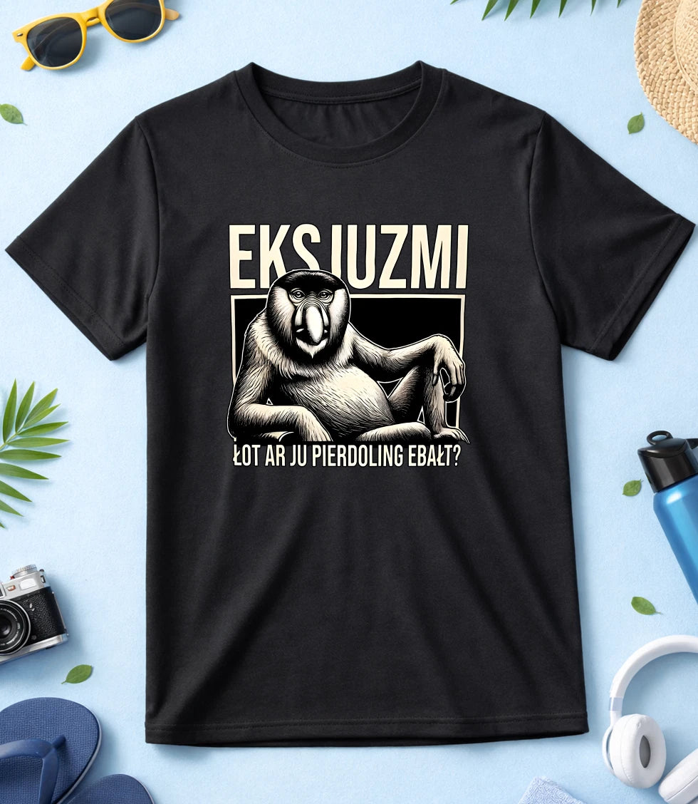 JANUSZ Animal Print & EXKJUZMI White-Black Men/ Women T Shirt KA81
