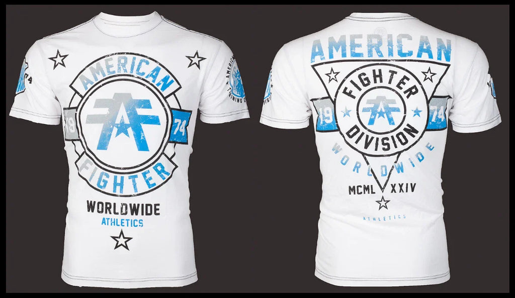AMERICAN FIGHTER White SILVERLAKE Athletic Graphic T-shirt NWT