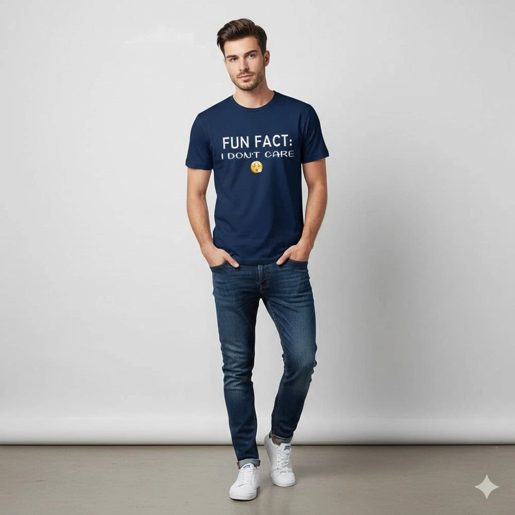 Fun Fact I Don't Care T-Shirt Mens Funny Slogan Sarcastic Humour Joke Tee Gift