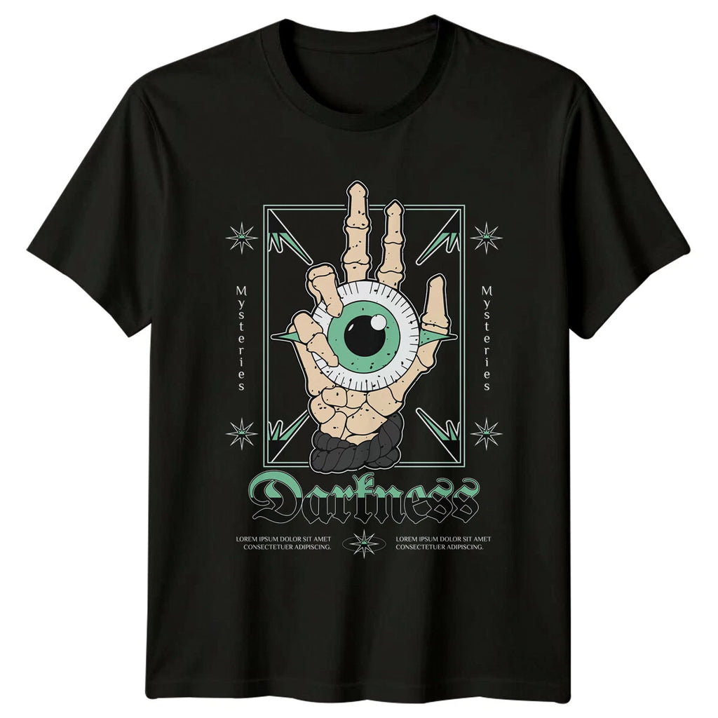 Darkness Eye Skeleton Hand Occult Mens T-Shirt Womens Tee Graphic Top