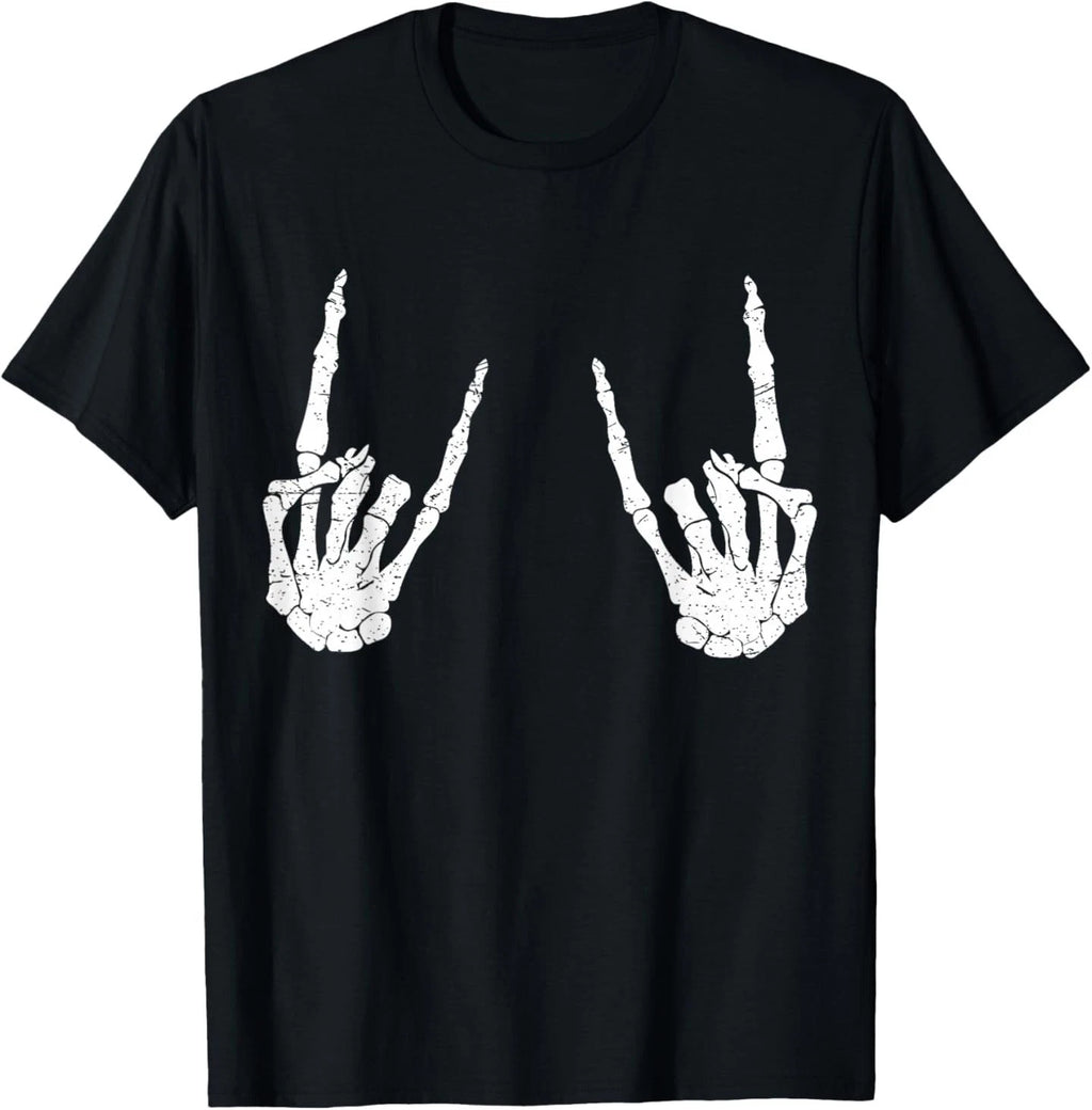 Trendy Halloween Skeleton Rocker Graphic Costume T Shirt T-Shirt