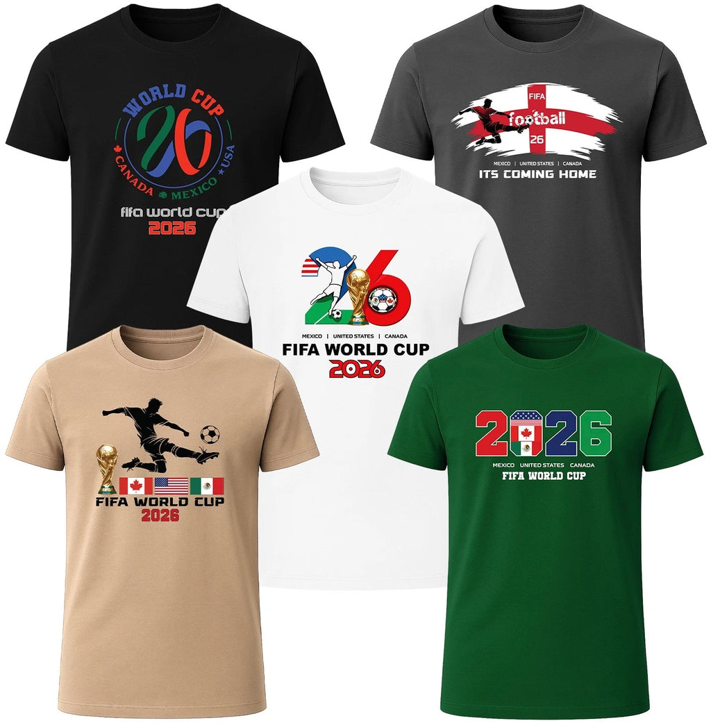 Men’s  World Cup 2026 T-Shirt – Mexico USA Canada Football Fan Graphic Tee