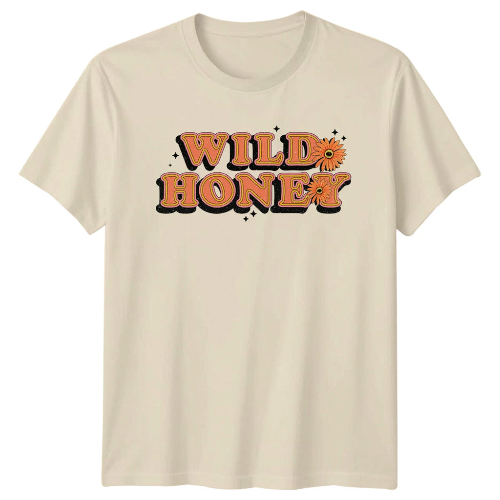 Wild Honey Floral Retro Boho Style T-Shirt
