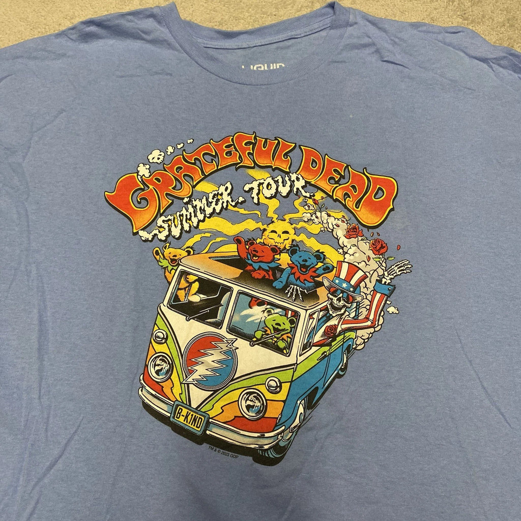 Grateful Dead Liquid Blue T Shirt Mens 2XL Blue Van Graphic 2023 Tour Modern