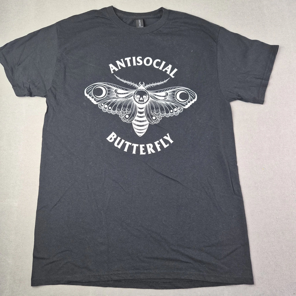 Funny Antisocial Butterfly_ Introvert Distressed Design Unisex T-Shirt Medium
