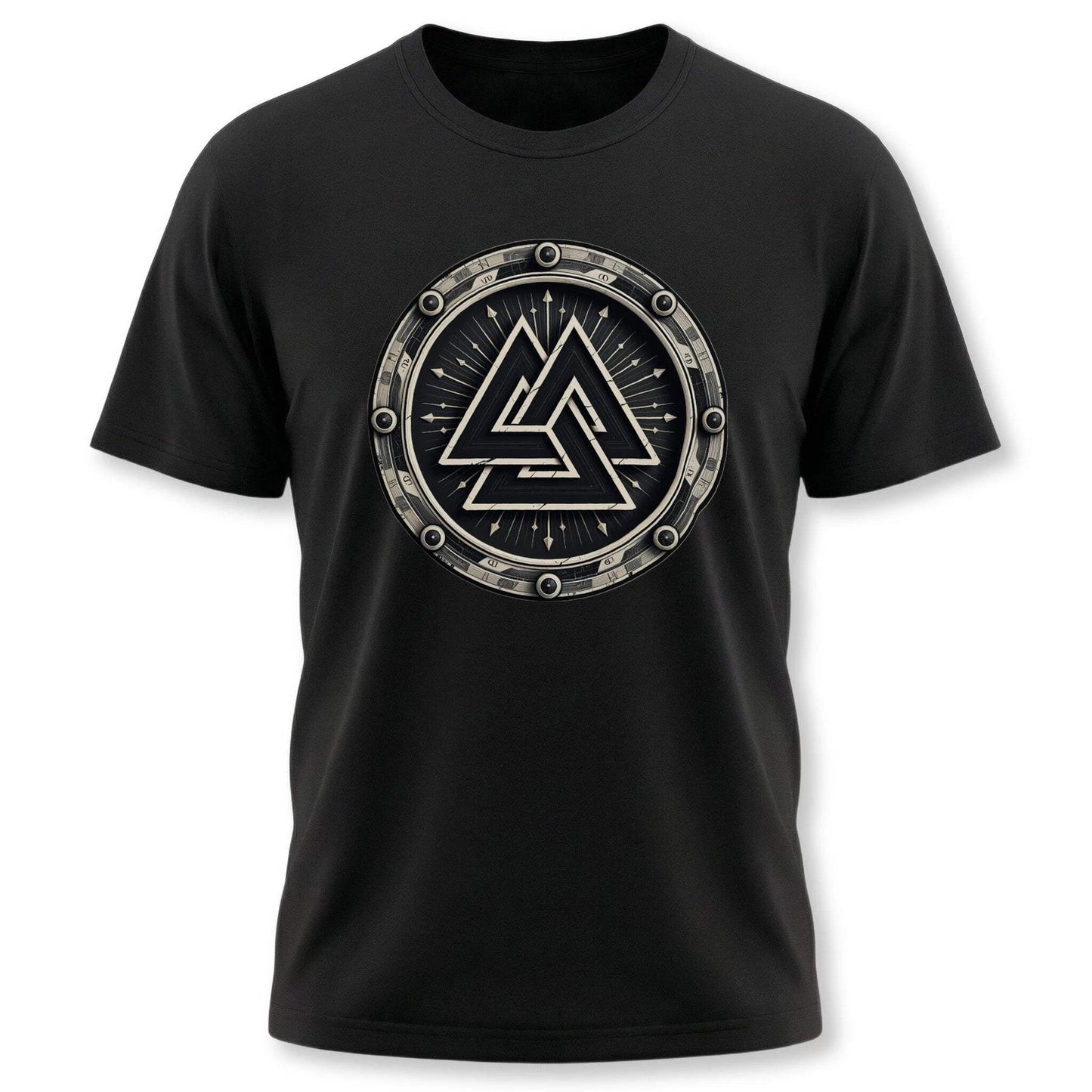 Asgard Symbol Viking T-Shirt | Symbolic Norse Valknut Shield Tee Shirt