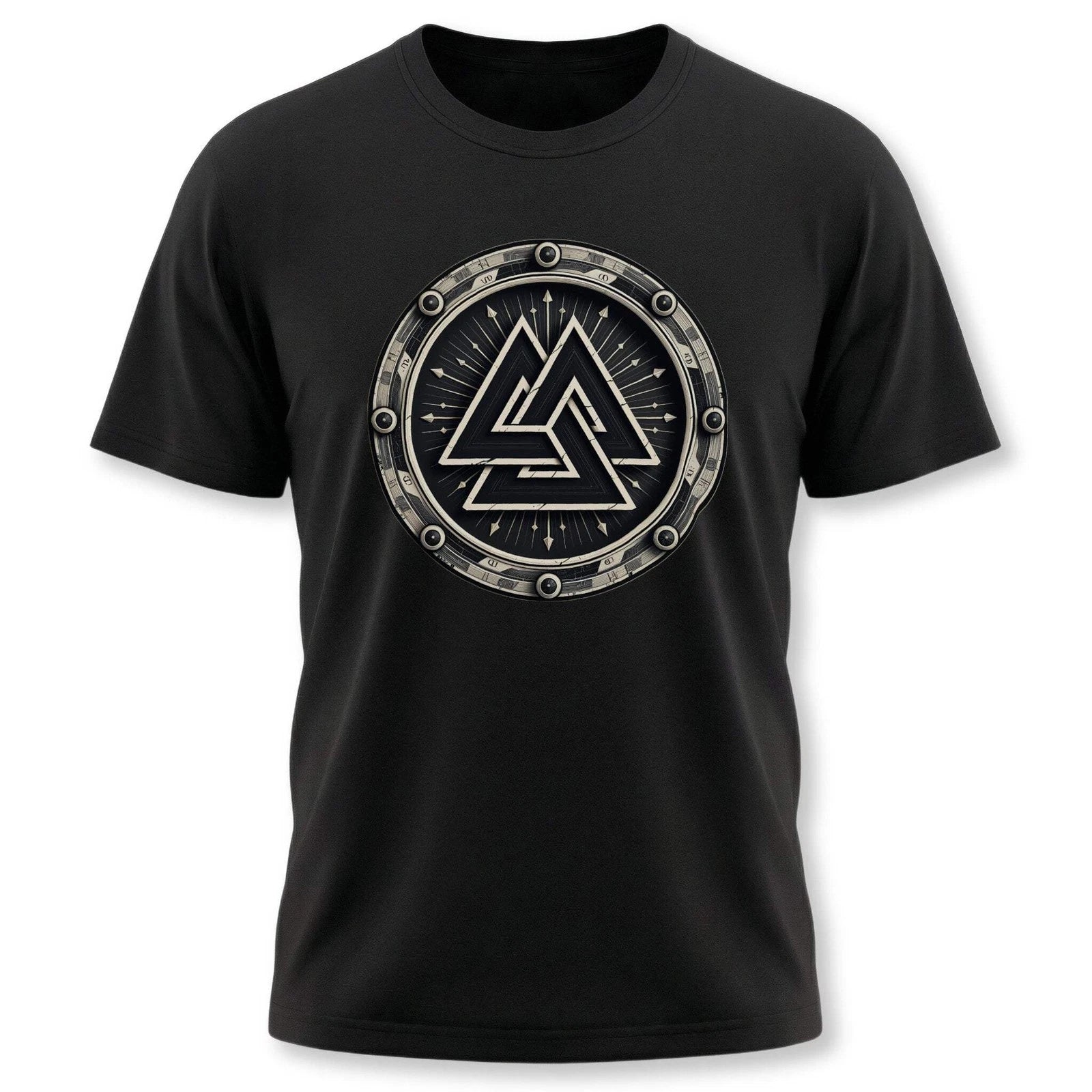 Asgard Symbol Viking T-Shirt | Symbolic Norse Valknut Shield Tee Shirt