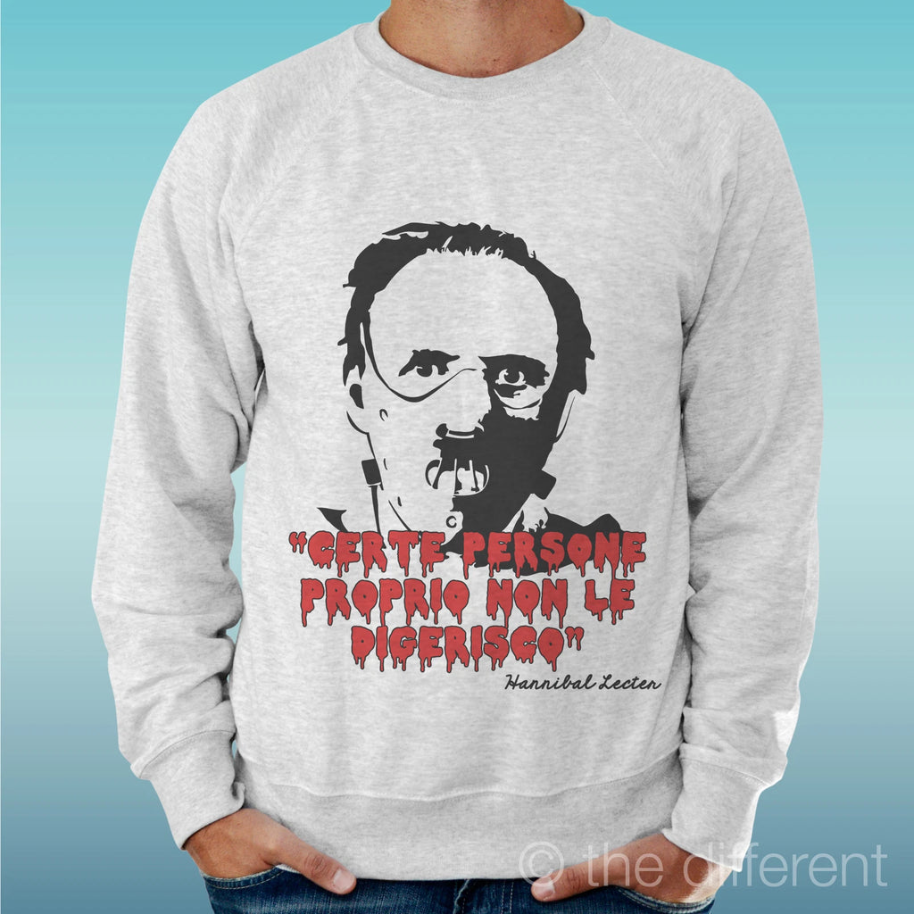 Felpa Man Light Sweater Grey Quote Funny Hannibal Lecter Silence of the Lambs