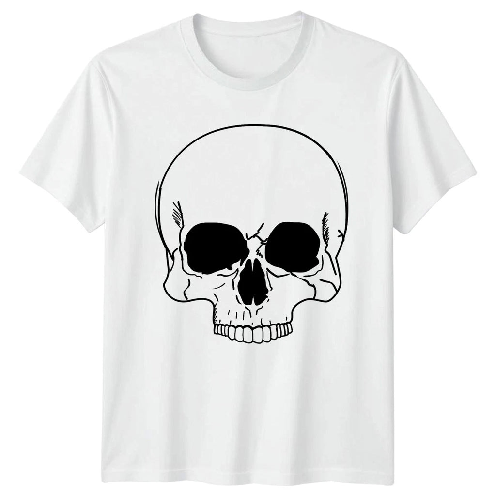 Classic Skull Design Minimalist T-Shirt Dark Aesthetic Gothic Birthday Gift