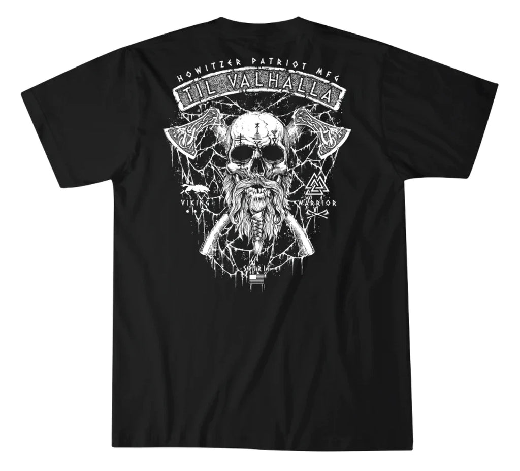 Howitzer Style Men's T-Shirt VALHALLA WARRIOR Military Grunt MFG Black S-4XL