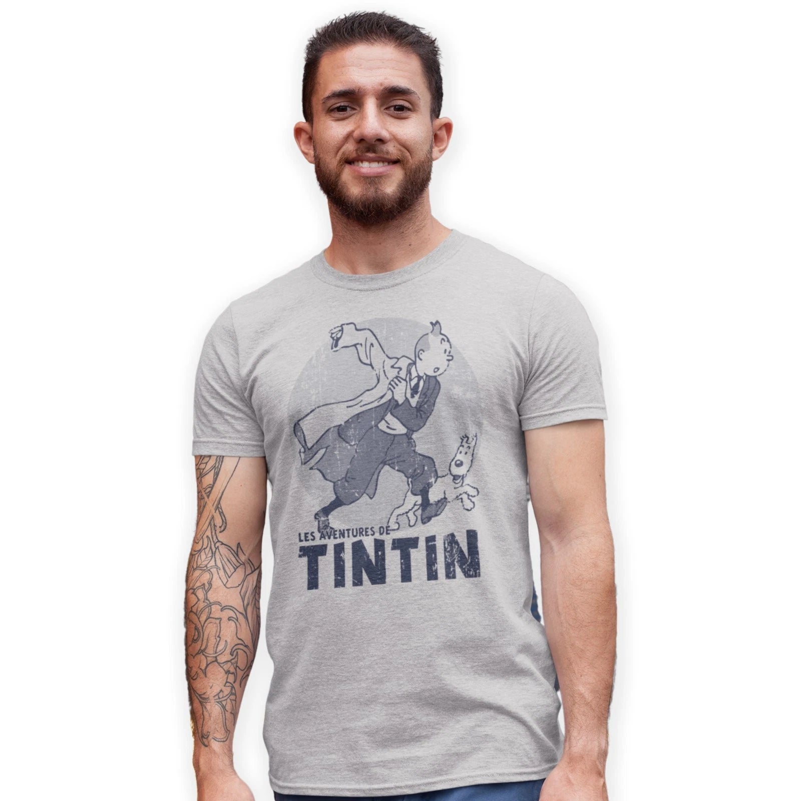 The Adventures of TinTin Hand Printed Vintage Comic Hero T-Shirt Birthday Gift