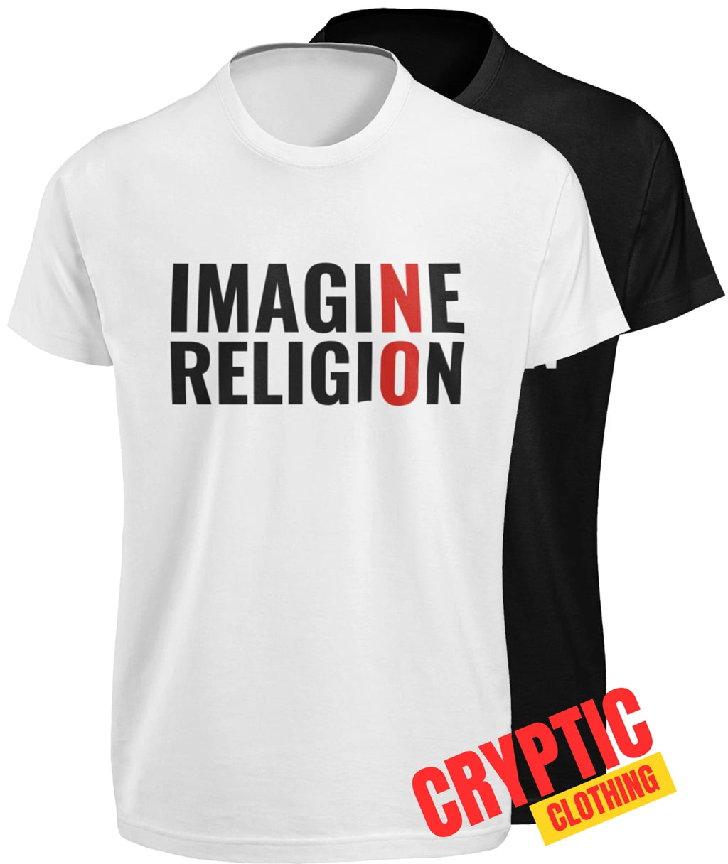 Imagine No Religion T-SHIRT S-3XL John Lennon Controversial Song Lyrics GIFT TEE