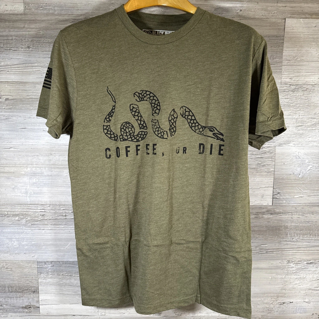Black Rifle Coffee Company Coffee or Die T-Shirt Snake Military Green Men’s M