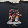 Vintage Budweiser Cowboy Bull Riding Graphic Chopped thrashed Tee Size XL