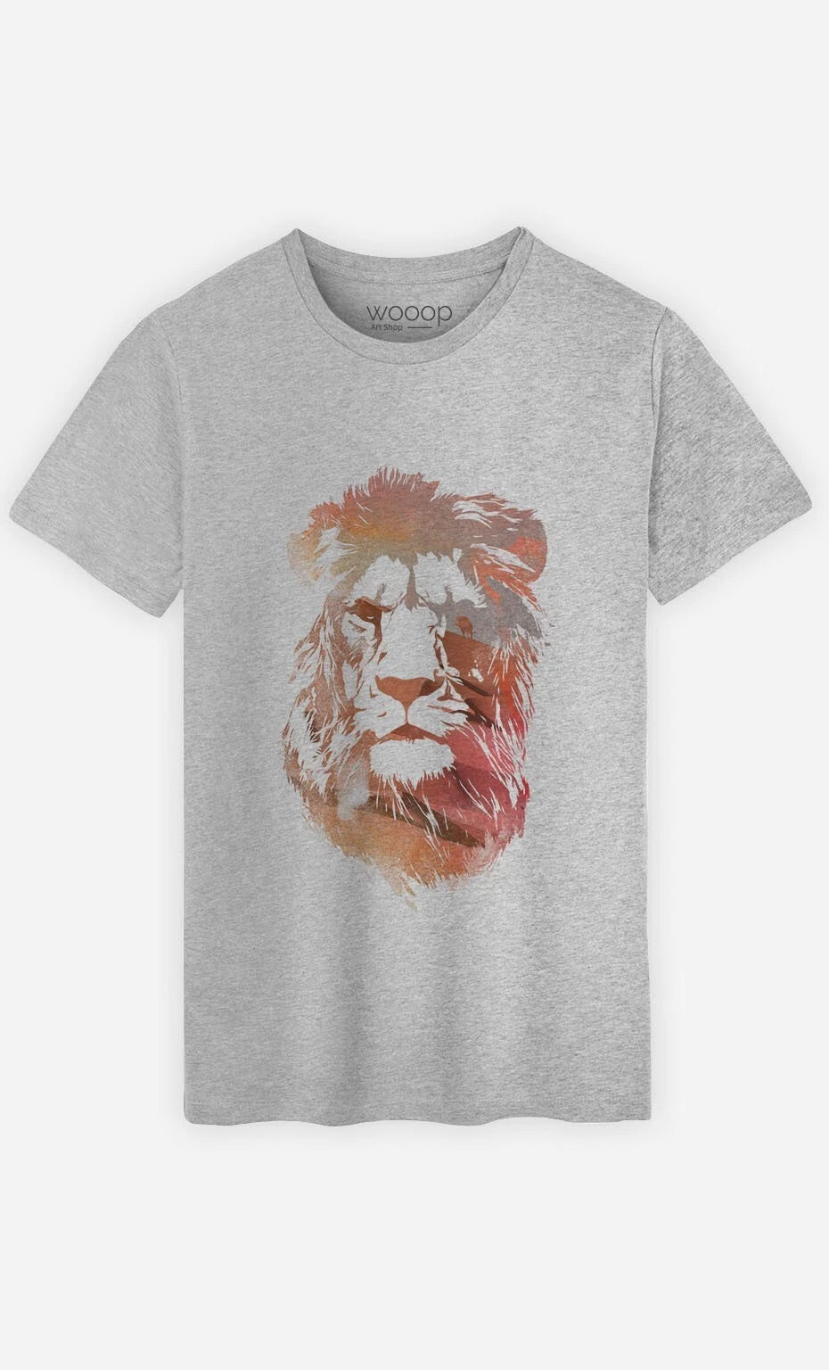 T-Shirt Man short Sleeve Gray, Desert Lion