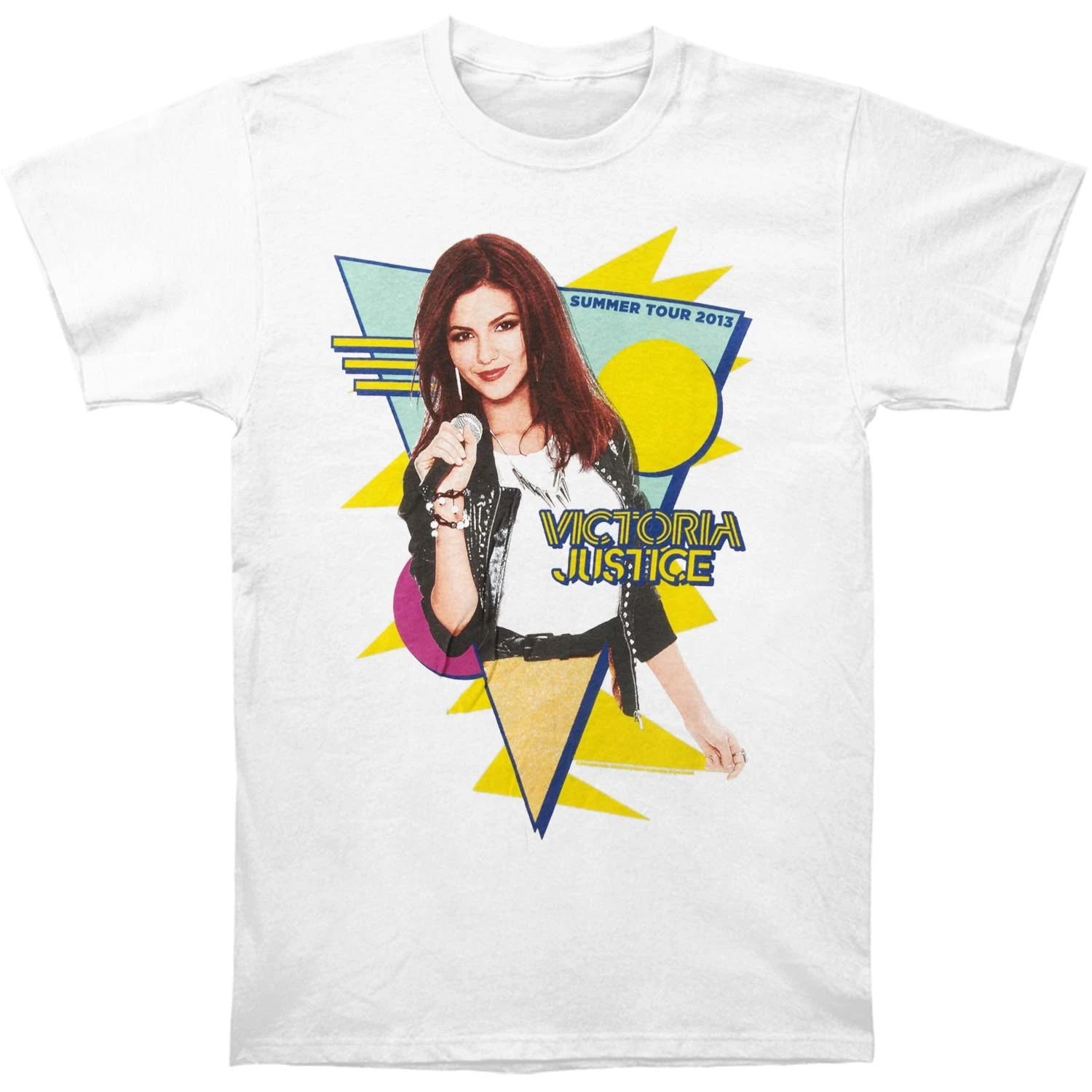Men's Victoria Justice 80's 2013 Tour Slim Fit T-shirt Medium White