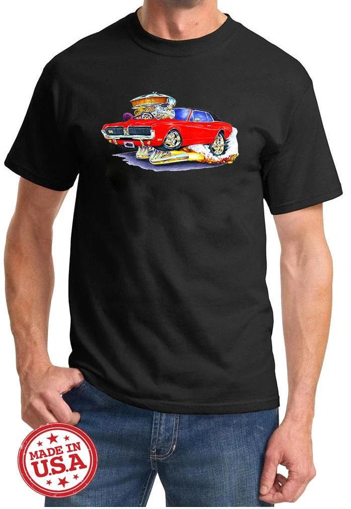 1967 1968 Mercury Cougar Hardtop Cartoon Color Tshirt NEW FREE SHIPPING