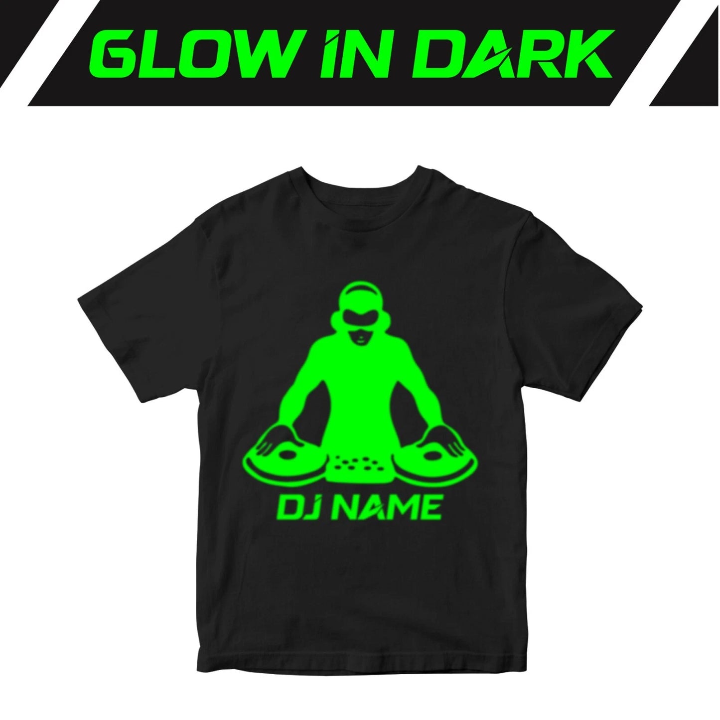 Personalised DJ Name T-shirt Glow in The Dark Halloween Party Friends Gifts