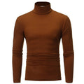 Men Tops Sleeve Long Solid Male  T Shirts Color Turtleneck Fashion M-3XL