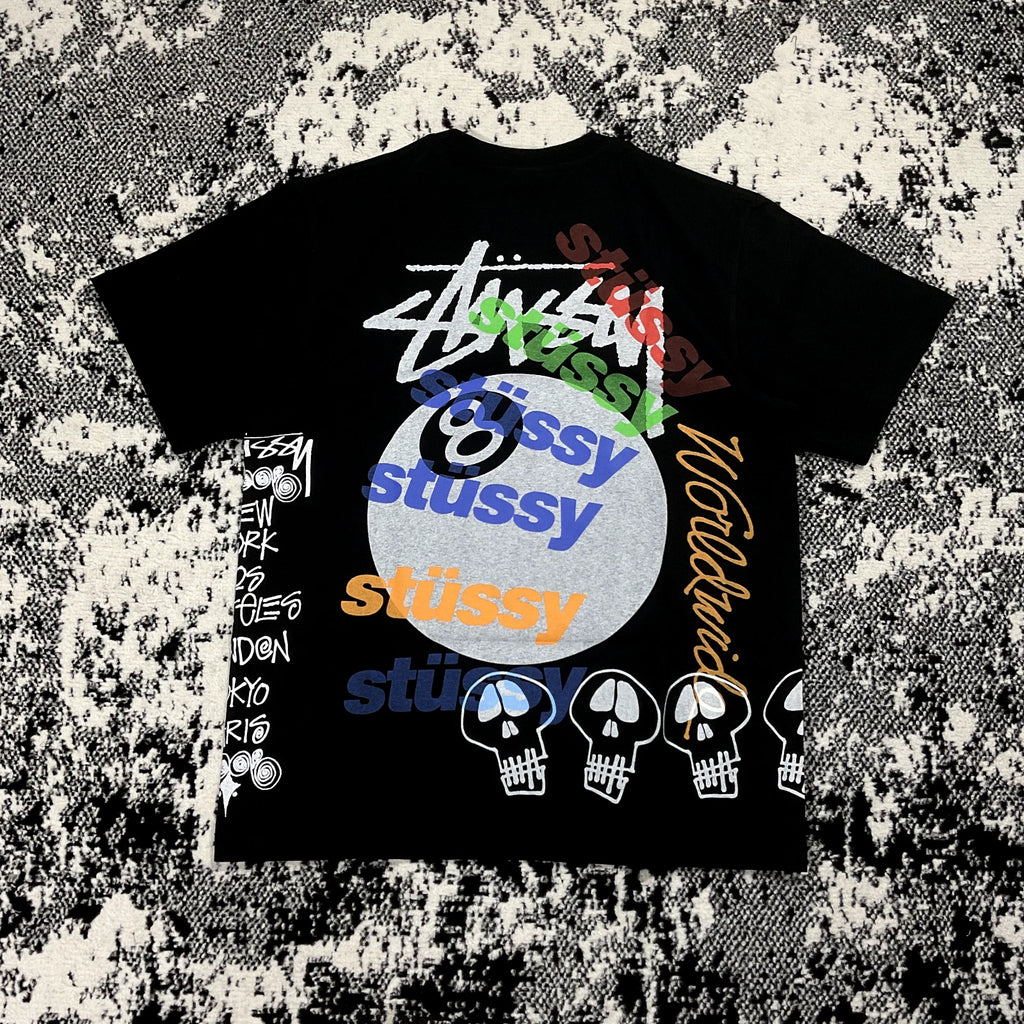STUSSY TEST STRIKE PIGMENT DYED TEE IN BLACK - L STREETWEAR OUTDOOR NWT