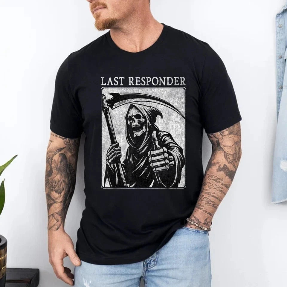 Last Responder Grim Reaper Distressed T-Shirt