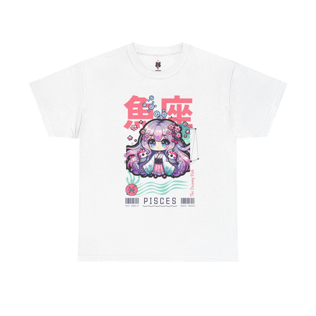 Kawaii Pisces Girl T-Shirt | Zodiac Anime Tee, Astrological Pisces Design