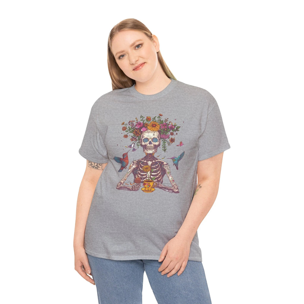 Coffee T-Shirt | Funny Caffeine Lover Retro Vintage Boho Skeleton tee