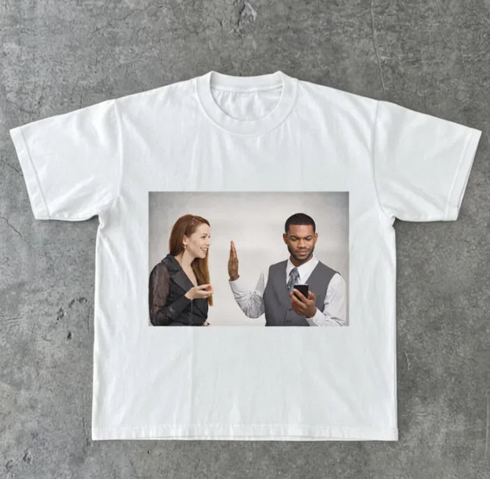 Funny Man Ignoring Colleague Meme Sticker,Talk to the Hand Office Humor Internet