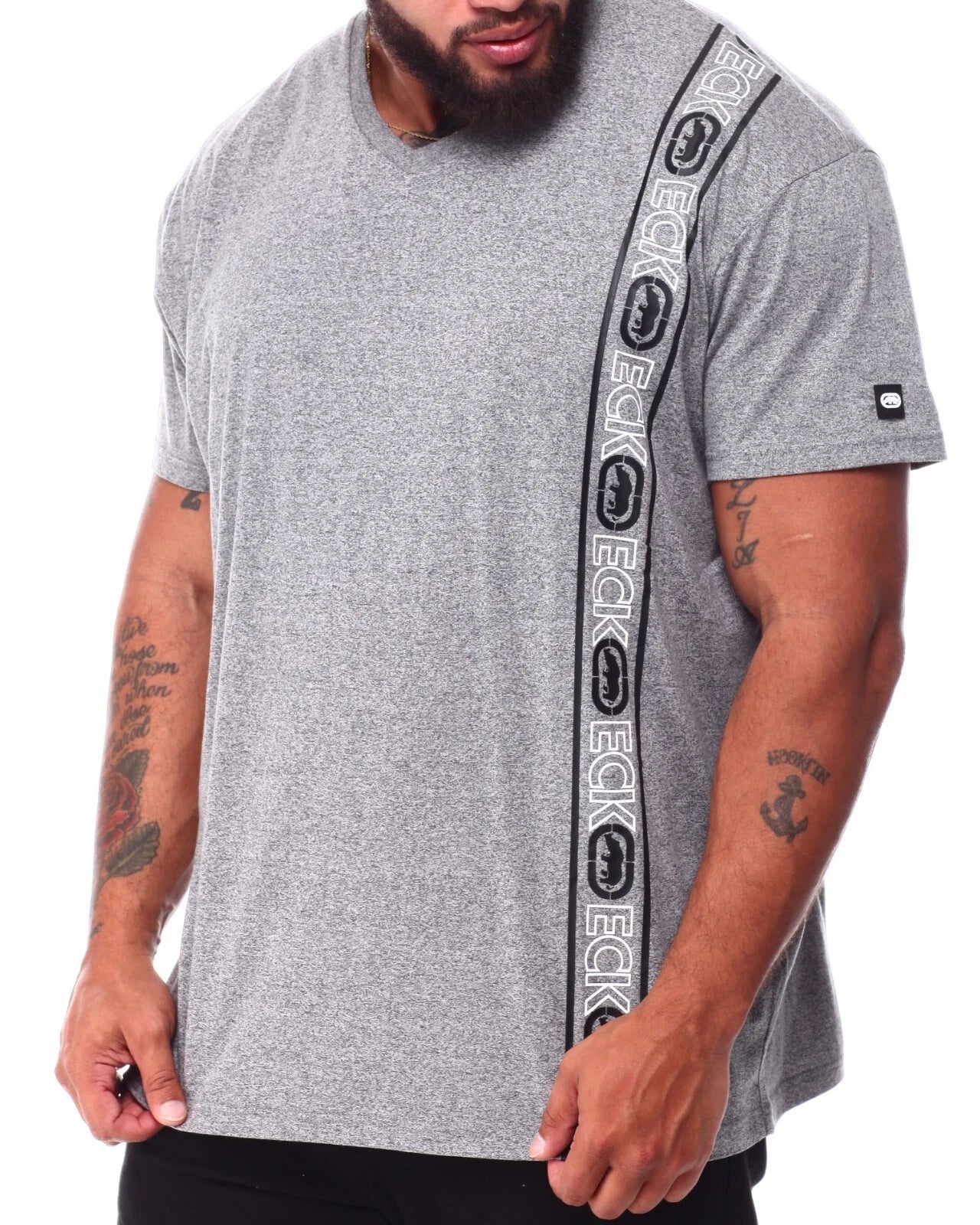 ECKO UNLTD S/S GREY V-NECK T-SHIRT SZ:4XL 4X XXXXL NWT