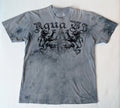 Vtg Aqua VI Y2K Graphic T Shirt Gray Lions Crest MMA Grunge Distressed Men's XL